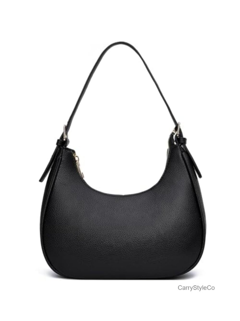 Small Crescent Hobo Shoulder Bag Vegan Leather Under Arm Purse